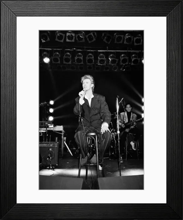 Framed Print : British pop singer David Bowie performing on stage. 21st March 1987 Framed Print : British pop singer David Bowie performing on stage. 21st March 1987