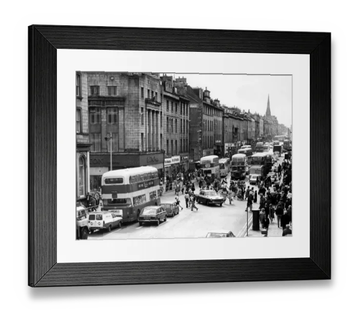 Framed Print : Shoppers pack Aberdeens Union Street, but are they happy about the prices they