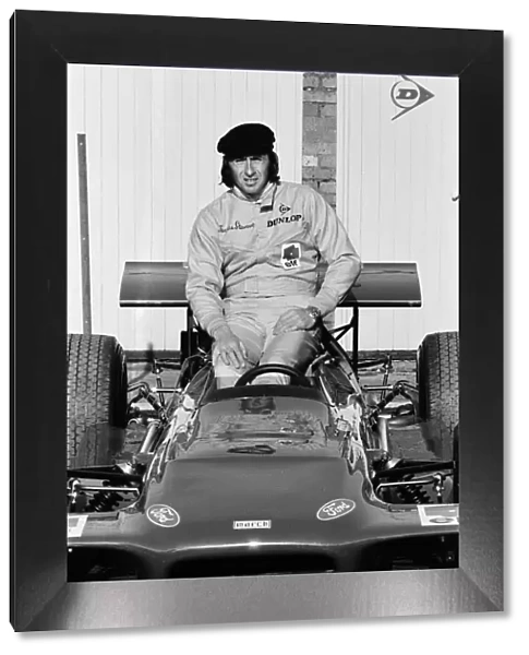 Jackie Stewart, Formula One racing driver, with new March Engineering Formula One Car