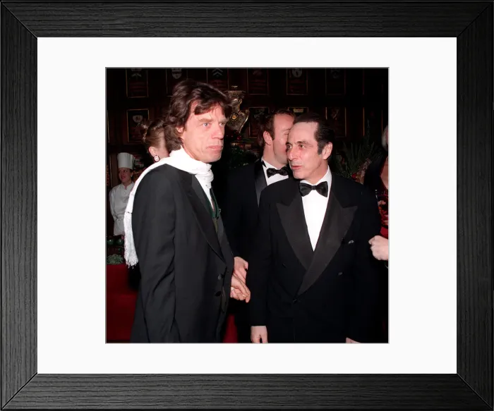 Framed Print : Actor Al Pacino January 1997 with Rolling Stones Mick Jagger