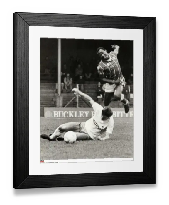 Framed Print : Cardiff Citys Steve Mardenborough takes a tumble following a tackle during the game