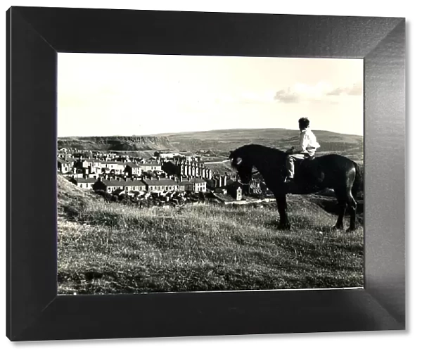 Merthyr - Dowlais - The young horserider looks across the Taff Valley at Dowlais