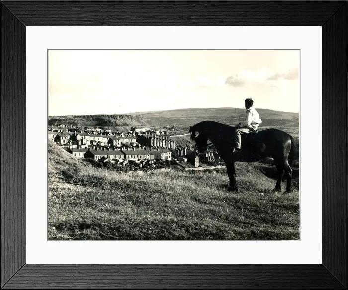 Framed Print : Merthyr - Dowlais - The young horserider looks across the Taff Valley at Dowlais Framed Print : Merthyr - Dowlais - The young horserider looks across the Taff Valley at Dowlais