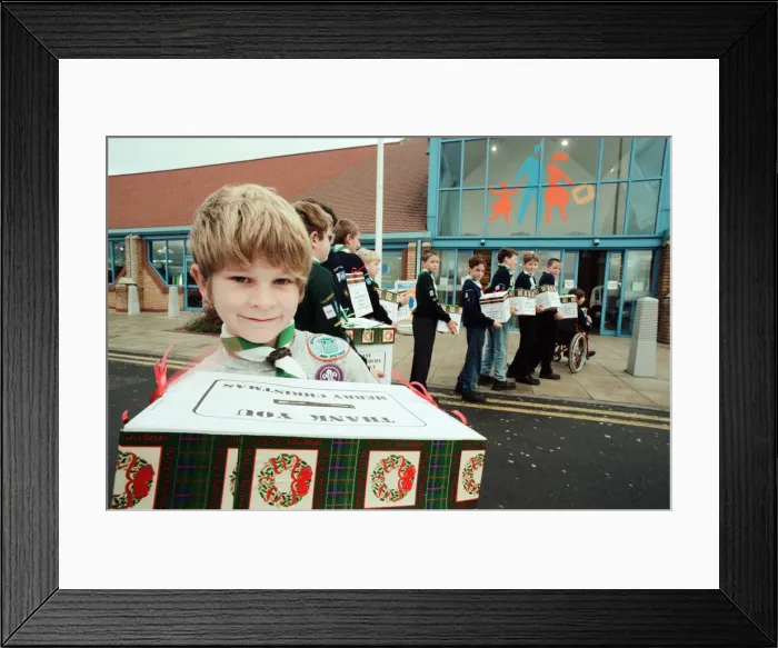 Framed Print : Scouts from Hartburn Scout group at SaverCentre, Stockton Framed Print : Scouts from Hartburn Scout group at SaverCentre, Stockton