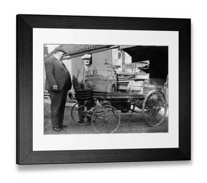 Framed Print : A W Champion of Castleton (l) pictured with his father Mr William Champion