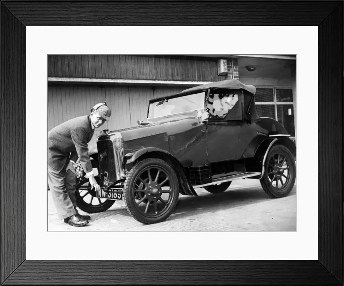 Framed Print : Michaels Mark, of Roseacre in Yarm road, Eaglescliffe, pictured with his 1923 Jowett Framed Print : Michaels Mark, of Roseacre in Yarm road, Eaglescliffe, pictured with his 1923 Jowett