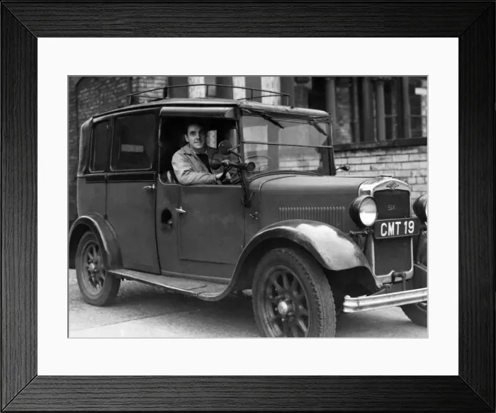 Framed Print : Mr J Lindsay at the wheel of his genuine tun round on a tanner Framed Print : Mr J Lindsay at the wheel of his genuine tun round on a tanner