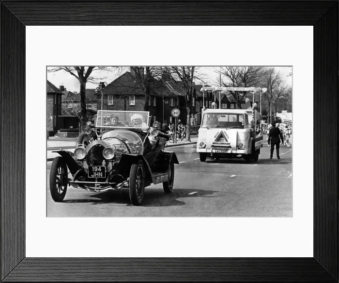 Framed Print : Chitty Chitty Bang Bang leads the procession up Marton Road, Middlesbrough Framed Print : Chitty Chitty Bang Bang leads the procession up Marton Road, Middlesbrough