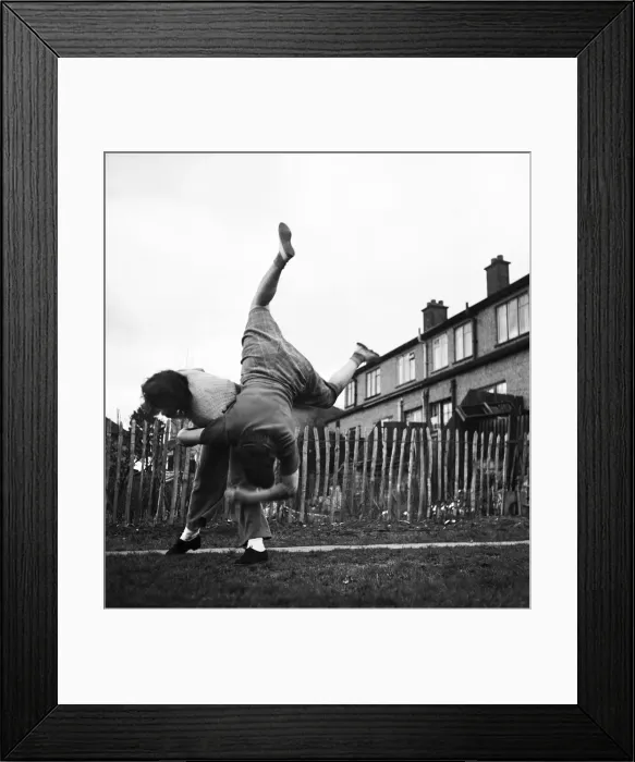 Framed Print : Peggy Hughes stunt girl seen here on Film location. April 1947 O7334-001 Framed Print : Peggy Hughes stunt girl seen here on Film location. April 1947 O7334-001