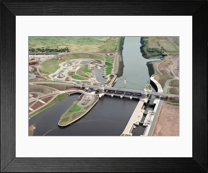 Framed Print : Aerial view of Teesside. Tees Barrage & White Water Canoe slalom. 28th July 1995 Framed Print : Aerial view of Teesside. Tees Barrage & White Water Canoe slalom. 28th July 1995
