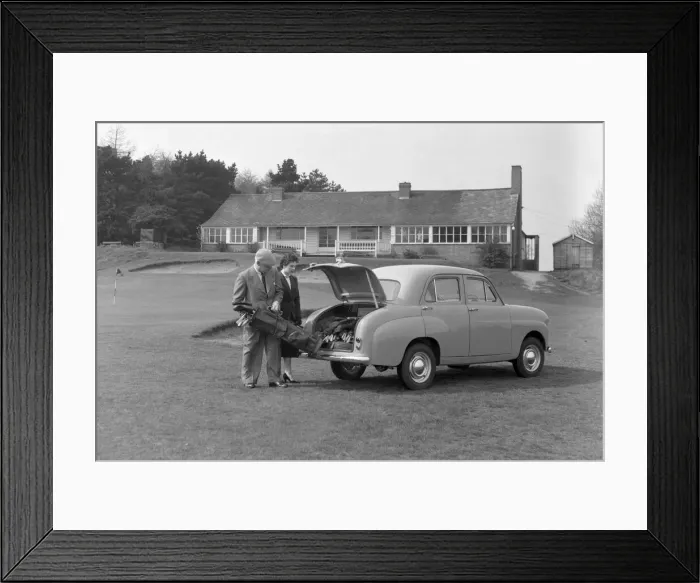 Framed Print : Golfer seen here storing his golf clubs in the boot of his brand new Standard 8 Gold Star Framed Print : Golfer seen here storing his golf clubs in the boot of his brand new Standard 8 Gold Star