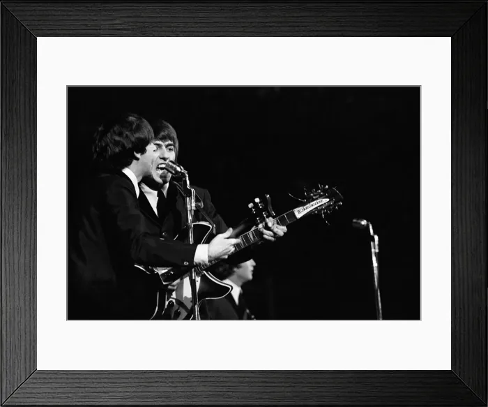 Framed Print : British pop group The Beatles performing on stage at the Cow Palace in San Francisco Framed Print : British pop group The Beatles performing on stage at the Cow Palace in San Francisco