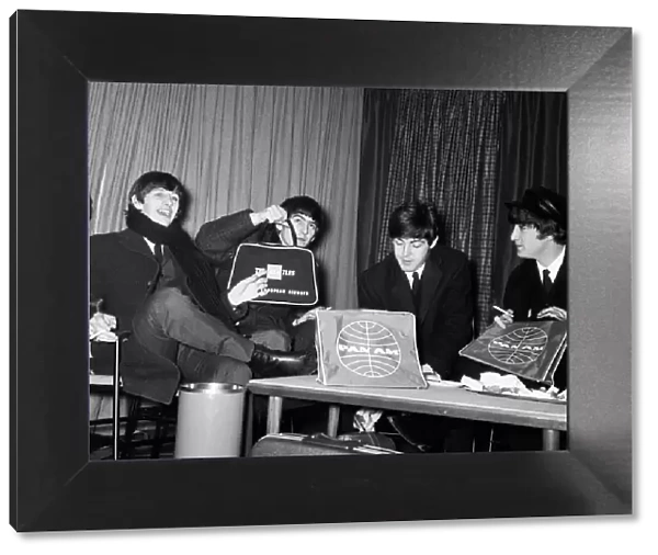 The Beatles photoall at London Heathrow Airport, 7th February 1964