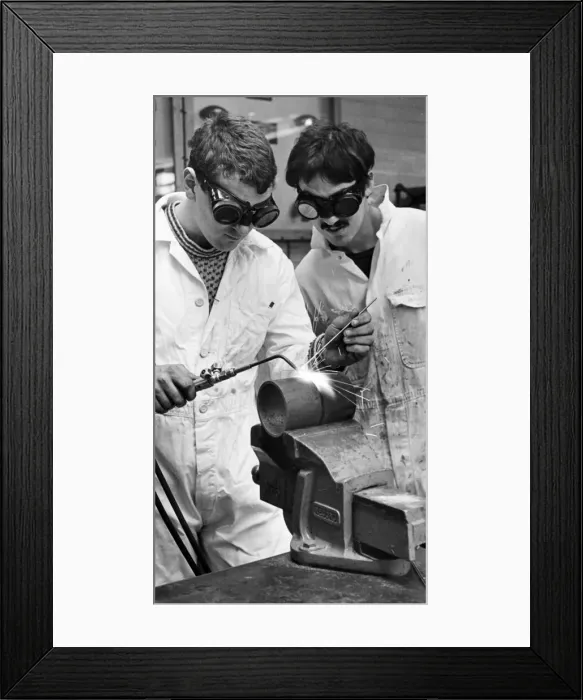 Framed Print : Two top welding students from Cleveland represented the North-East at a national