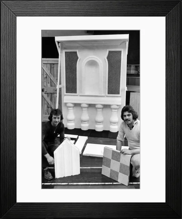 Framed Print : Craft students Eddie Reilly, 16 and Peter Docherty, 18 are pictured with examples of Framed Print : Craft students Eddie Reilly, 16 and Peter Docherty, 18 are pictured with examples of