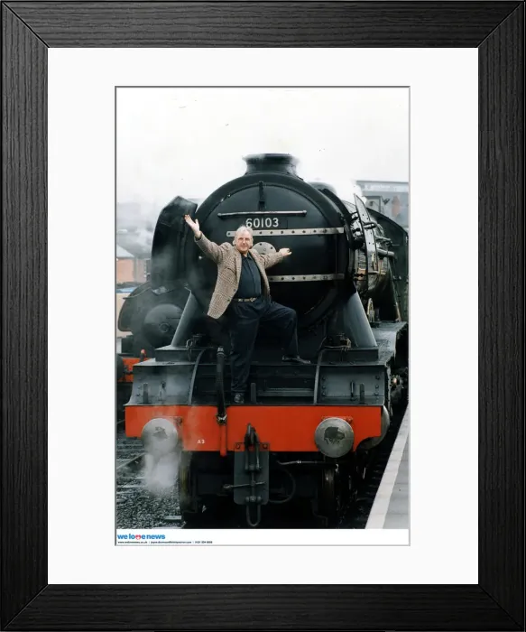 Framed Print : BPM MEDIA FILER Pete Waterman, pictured with the Flying Scotsman Framed Print : BPM MEDIA FILER Pete Waterman, pictured with the Flying Scotsman