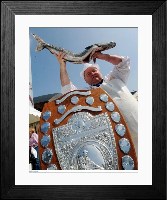 Framed Print : BPM MEDIA WALES; Mike Crates has been crowned British Fish Craft champion Framed Print : BPM MEDIA WALES; Mike Crates has been crowned British Fish Craft champion