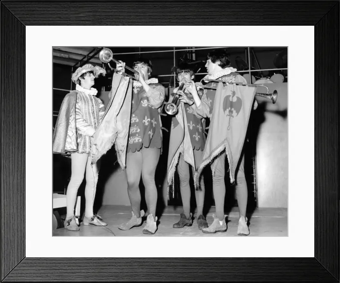 Framed Print : Beatles rehearse for Around the Beatles television spectacular Left to right Framed Print : Beatles rehearse for Around the Beatles television spectacular Left to right