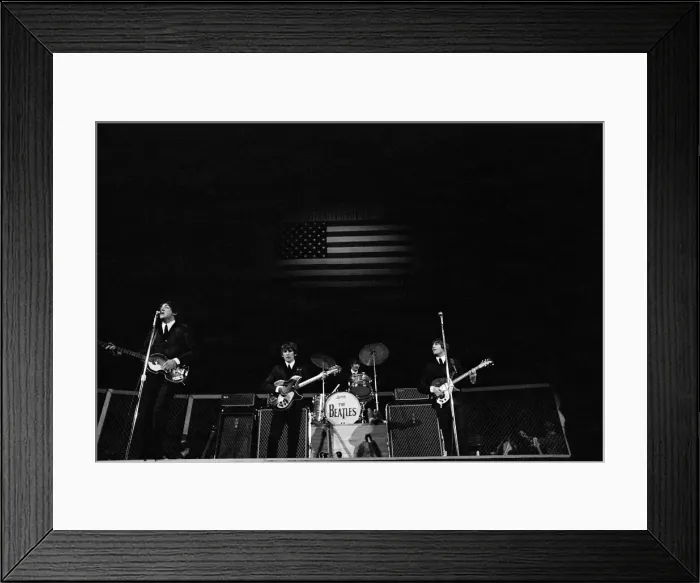 Framed Print : The Beatles in Las Vegas playing on their north American Tour in the Convention Hall