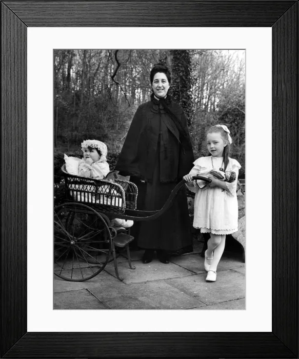 Framed Print : A Victorian nanny and children were the runners-up in the unusal Felton village feminine