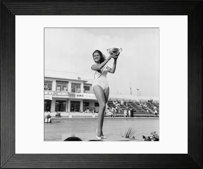 Framed Print : Carole Fletcher, 19 from Southport, crowned Miss Great Britain, in Morecambe Framed Print : Carole Fletcher, 19 from Southport, crowned Miss Great Britain, in Morecambe