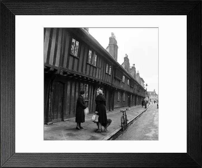 Framed Print : Church Street Almshouses, Stratford-upon-Avon, Warwickshire. 4th April 1954 Framed Print : Church Street Almshouses, Stratford-upon-Avon, Warwickshire. 4th April 1954