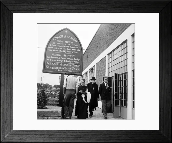 Framed Print : Dr. Cyril Garbett, the Archbishop of York visiting Butlins Holiday Camp, Filey