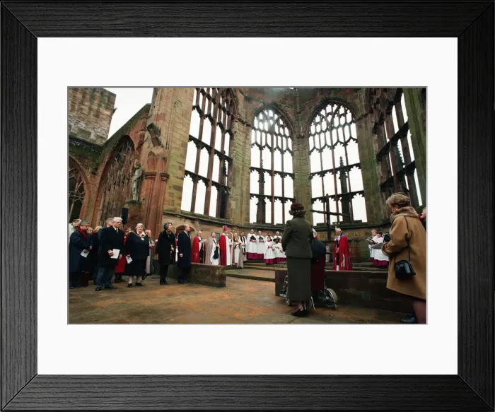 Framed Print : The Cross and Orb on show at Coventry Cathedral during service of reconciliation