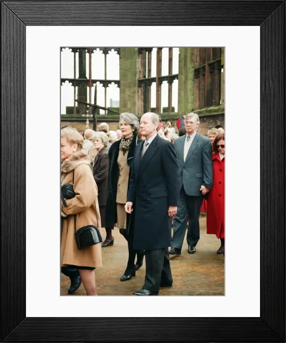 Framed Print : The Cross and Orb on show at Coventry Cathedral during service of reconciliation Framed Print : The Cross and Orb on show at Coventry Cathedral during service of reconciliation