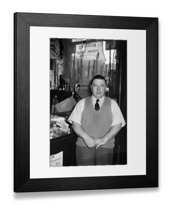 Framed Print : Billy Lane owner of Lane Fishing seen here in his Much Park Street circa 1959 Framed Print : Billy Lane owner of Lane Fishing seen here in his Much Park Street circa 1959