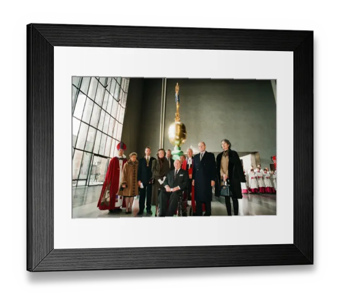 Framed Print : The Cross and Orb on show at Coventry Cathedral during service of reconciliation Framed Print : The Cross and Orb on show at Coventry Cathedral during service of reconciliation