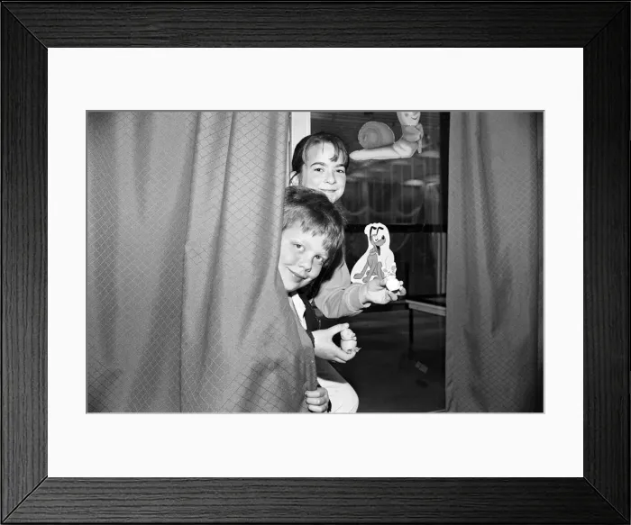 Framed Print : Plasticine playmates... two nine year olds, Jennifer Rooks (top) and Joseph Cranwell