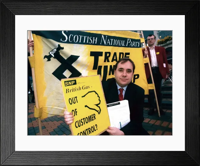 Framed Print : Alex Salmond at the SNP demo at the ICC in Birmingham. 28th April 1994 Framed Print : Alex Salmond at the SNP demo at the ICC in Birmingham. 28th April 1994