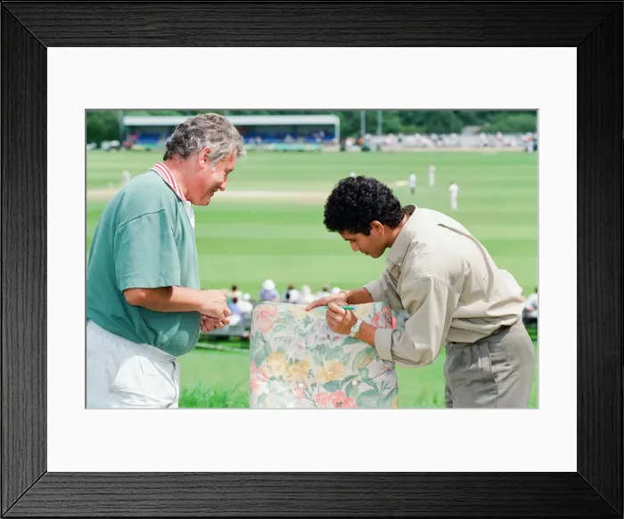 Framed Print : Sachin Tendulkar, first overseas signing for Yorkshire County Cricket Club