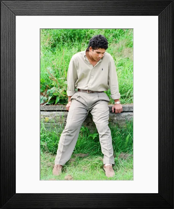 Framed Print : Sachin Tendulkar, first overseas signing for Yorkshire County Cricket Club