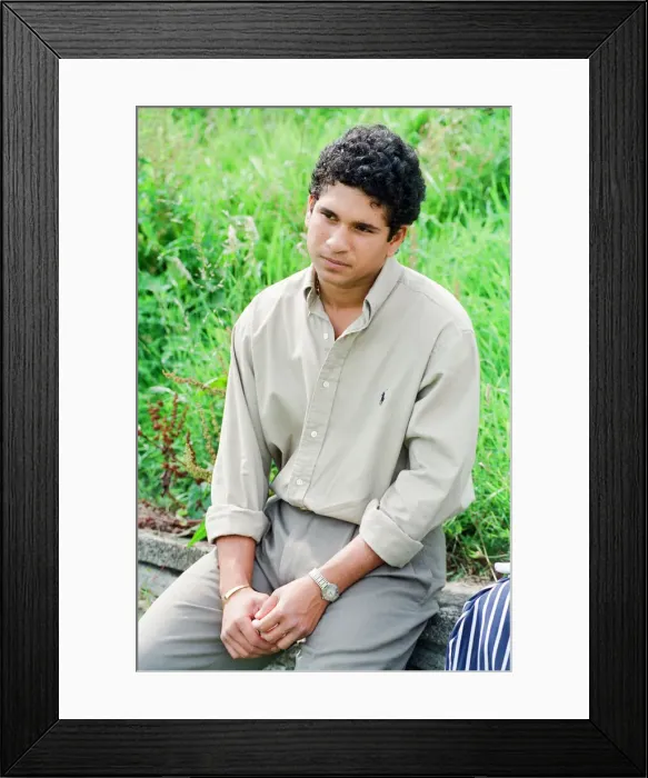 Framed Print : Sachin Tendulkar, first overseas signing for Yorkshire County Cricket Club