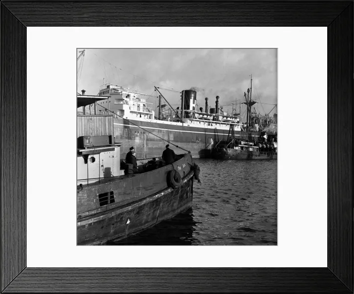 Framed Print : Cardiff Docks, South Glamorgan, Wales. March 1954