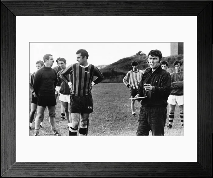 Framed Print : Swansea City footballer Mel Nuse (hands on hips) pictured during a training session Framed Print : Swansea City footballer Mel Nuse (hands on hips) pictured during a training session
