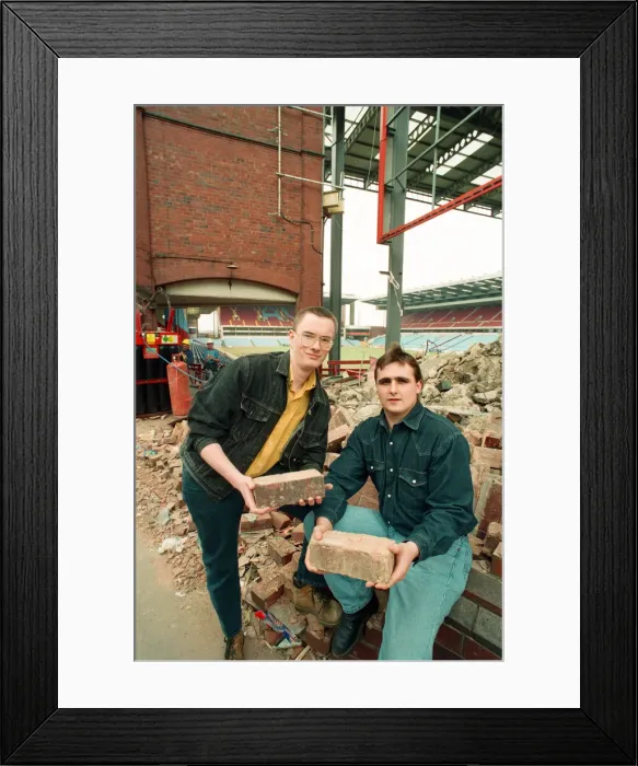 Framed Print : The Holte End stand at Villa Park is demolished by workmen. 10th May 1994 Framed Print : The Holte End stand at Villa Park is demolished by workmen. 10th May 1994