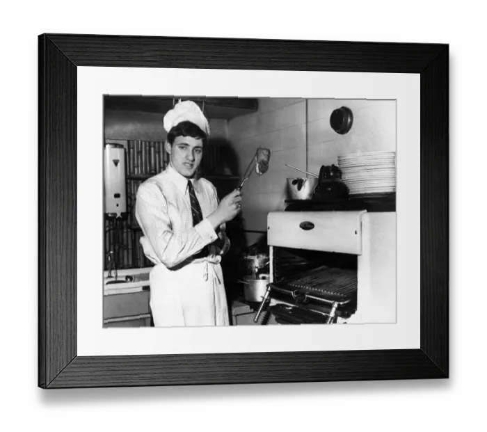 Framed Print : Giorgio Chinaglia, who moved to Cardiff as a young child from Italy is pictured at his Framed Print : Giorgio Chinaglia, who moved to Cardiff as a young child from Italy is pictured at his
