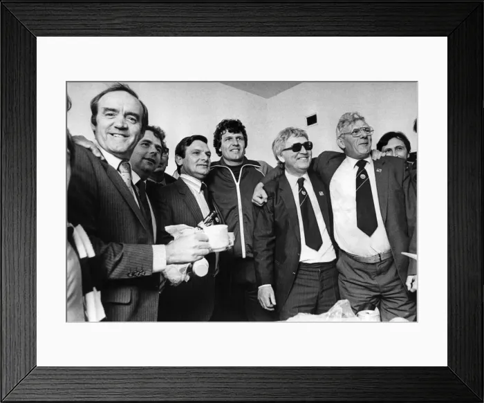 Framed Print : Sport - Football - Swansea City - Smiles all around at Preston North End after a 31 win