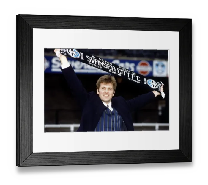 Framed Print : Sport - Football - Swansea City FC - Manager Jan Molby - 1996 - Western Mail
