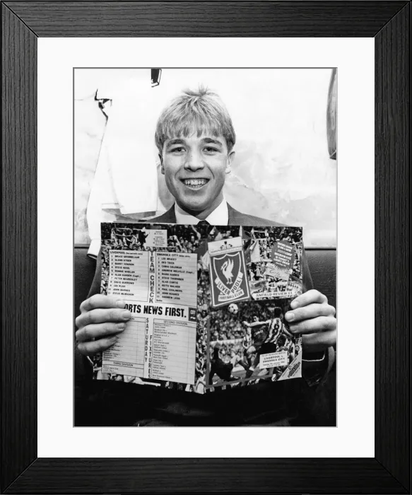 Framed Print : Swansea City footballer Andy Legg holding a football programme ahead of his side