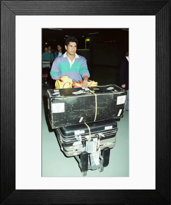 Framed Print : Sachin Tendulkar, first overseas signing for Yorkshire County Cricket Club