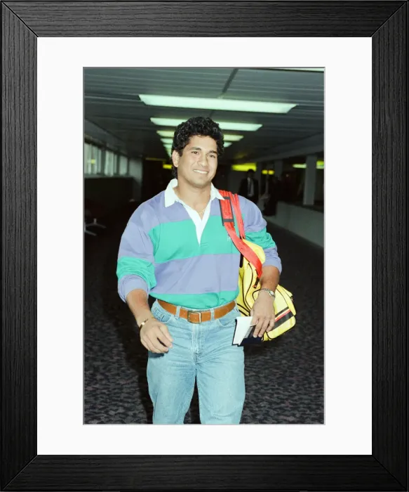 Framed Print : Sachin Tendulkar, first overseas signing for Yorkshire County Cricket Club