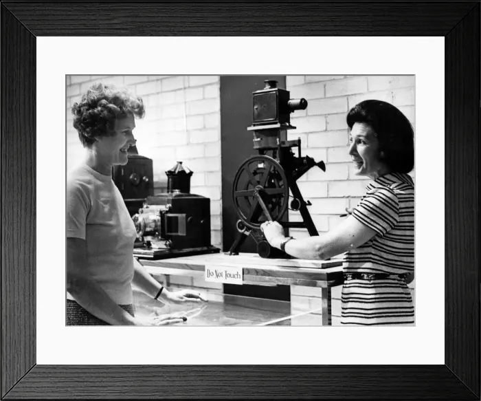 Framed Print : Old cinema equipment, 13th October 1972 Framed Print : Old cinema equipment, 13th October 1972