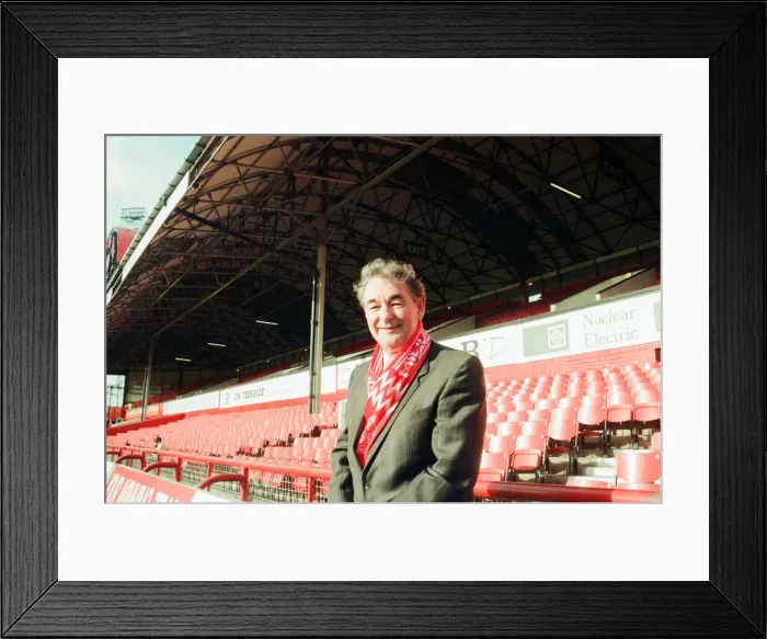 Framed Print : Brian Clough, former Middlesbrough player and retired manager, returns to Ayresome Park Framed Print : Brian Clough, former Middlesbrough player and retired manager, returns to Ayresome Park