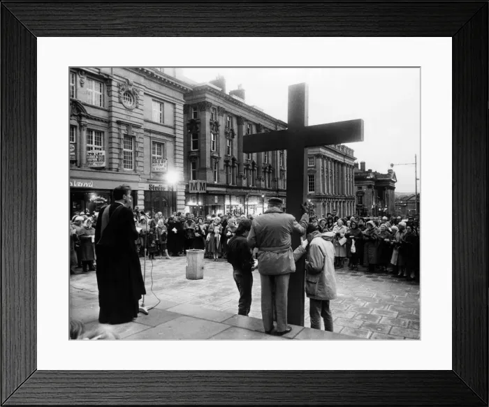 Framed Print : Procession of Witness, Greys Monument, Newcastle, Good Friday 28th March Circa 1980 Framed Print : Procession of Witness, Greys Monument, Newcastle, Good Friday 28th March Circa 1980