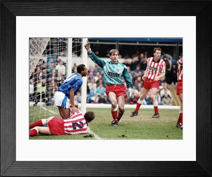 Framed Print : Football match, Birmingham City v Stoke City, final score 1-1, League Division Three