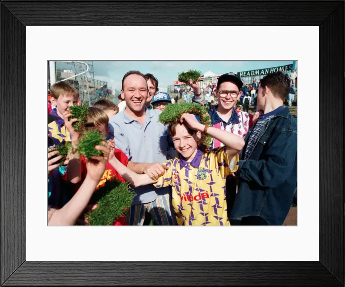 Framed Print : Huddersfield Town F. Cs final Leeds Road game. Match played against Blackpool Framed Print : Huddersfield Town F. Cs final Leeds Road game. Match played against Blackpool